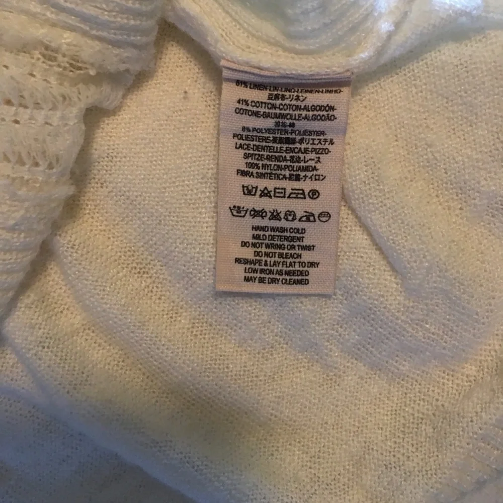 Free People Ivory Knit And Lace Sweater